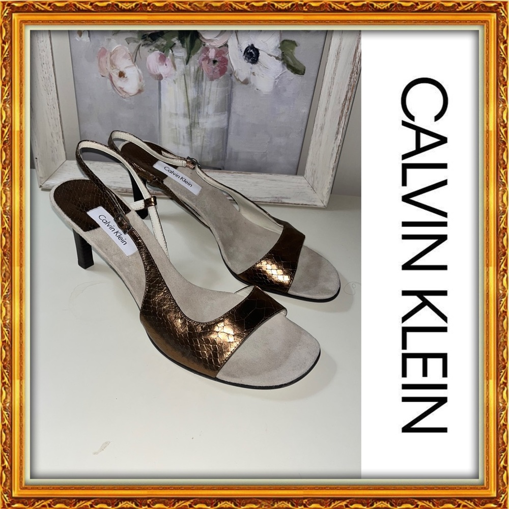 NWOB | Calvin Klein Metallic Snakeskin Heels!!!